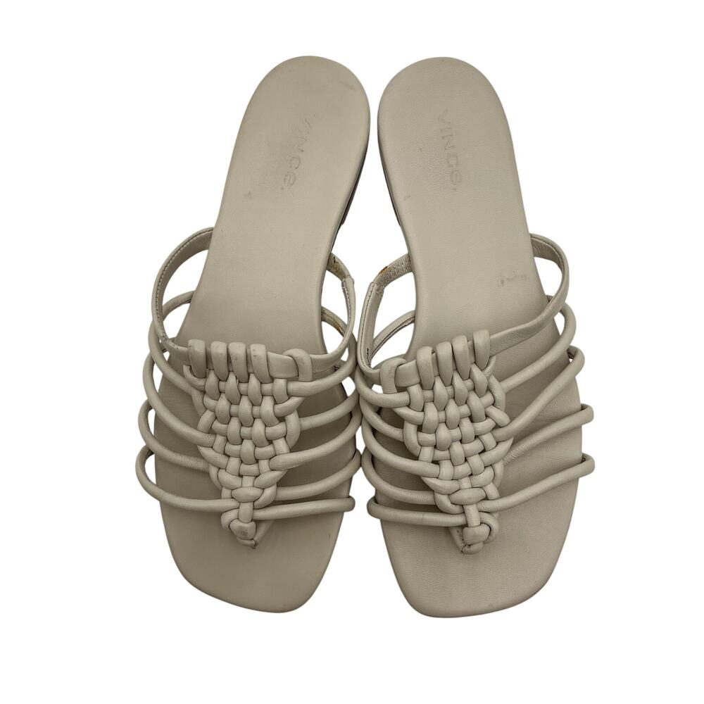 Vince Braided Cream Dae Sandals Size 7.5 View 2